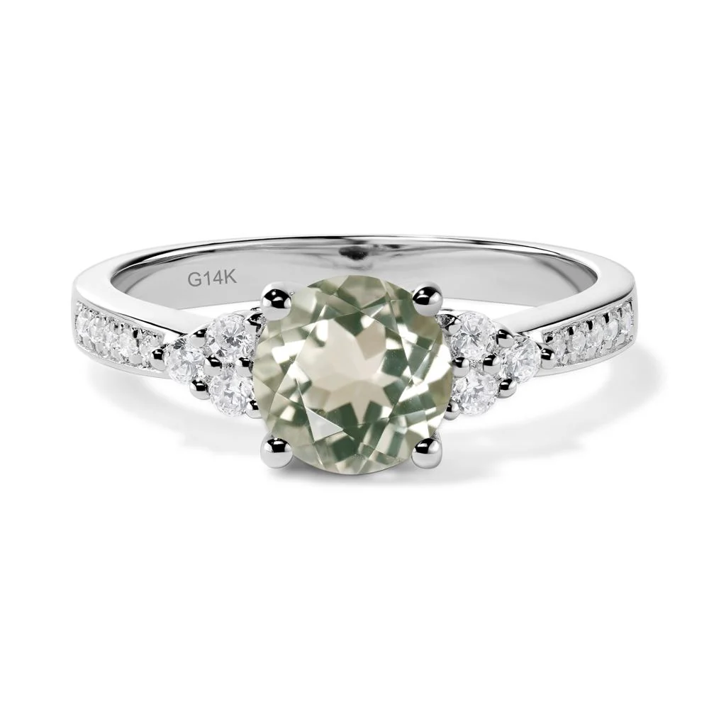 Round Cut Green Amethyst Engagement Ring - Image 3