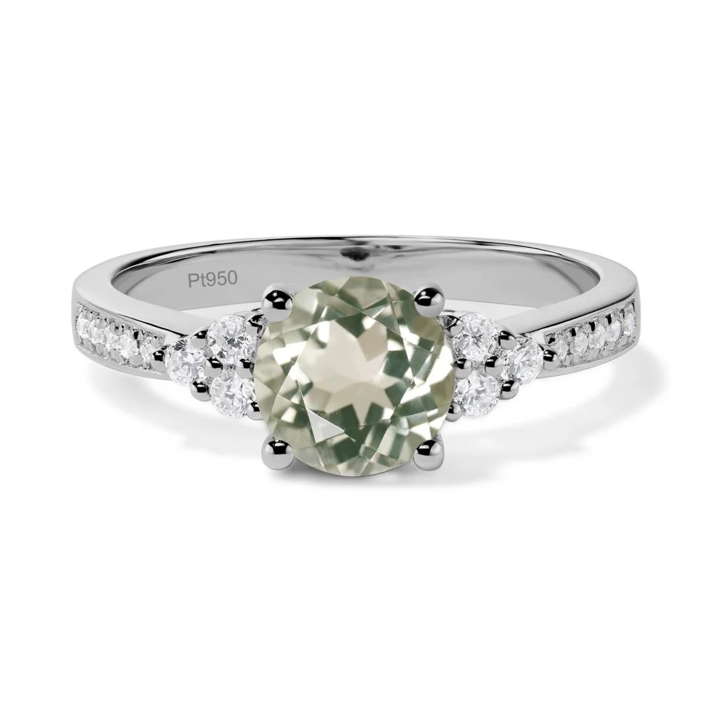 Round Cut Green Amethyst Engagement Ring - Image 9