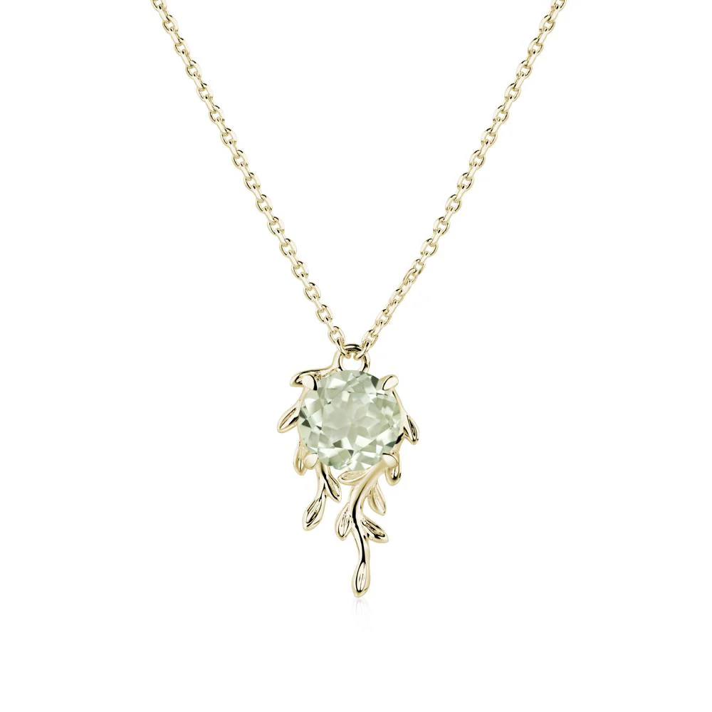 Round Cut Green Amethyst Necklace - Image 3