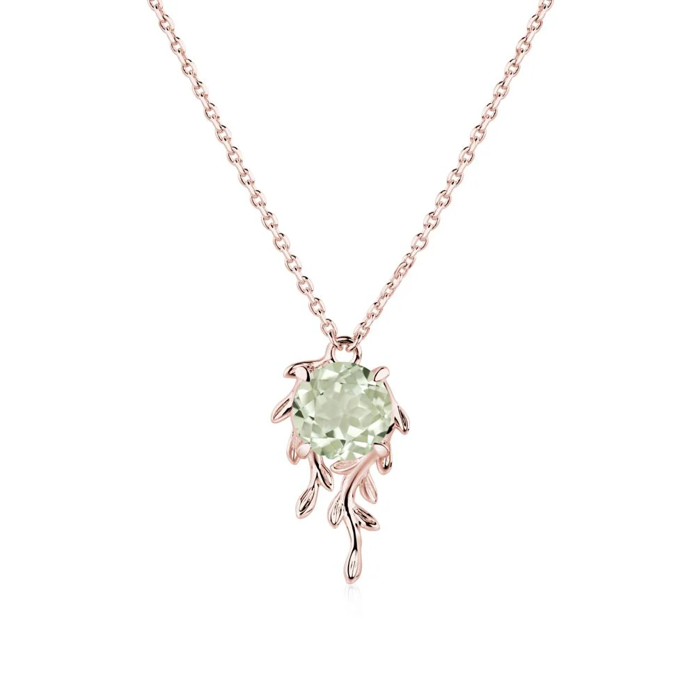 Round Cut Green Amethyst Necklace - Image 4