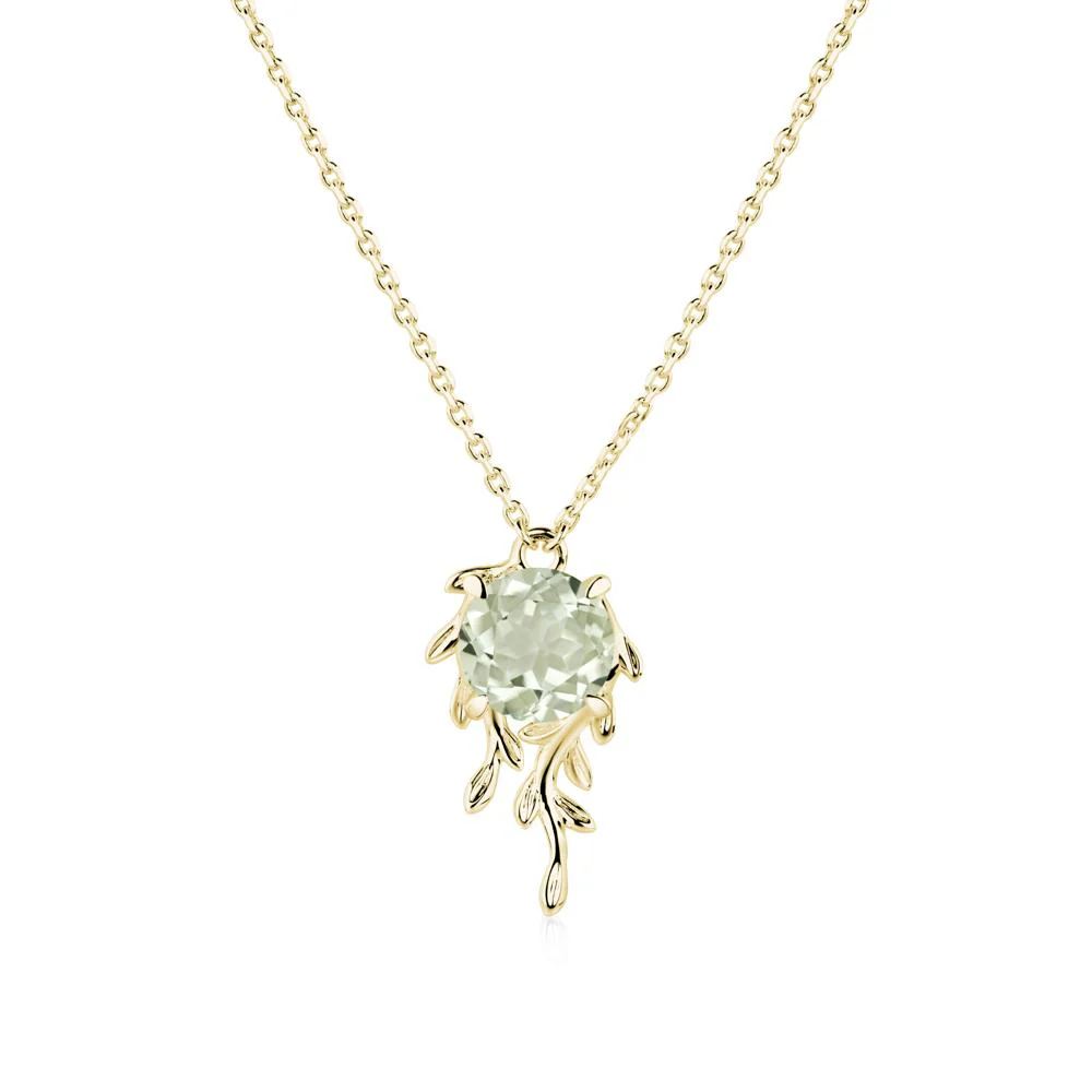 Round Cut Green Amethyst Necklace - Image 6