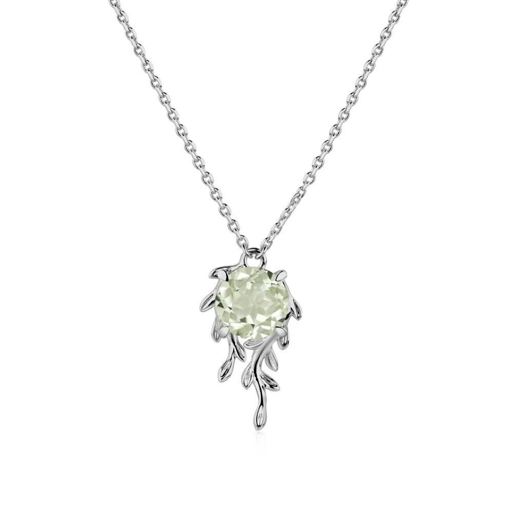 Round Cut Green Amethyst Necklace - Image 8