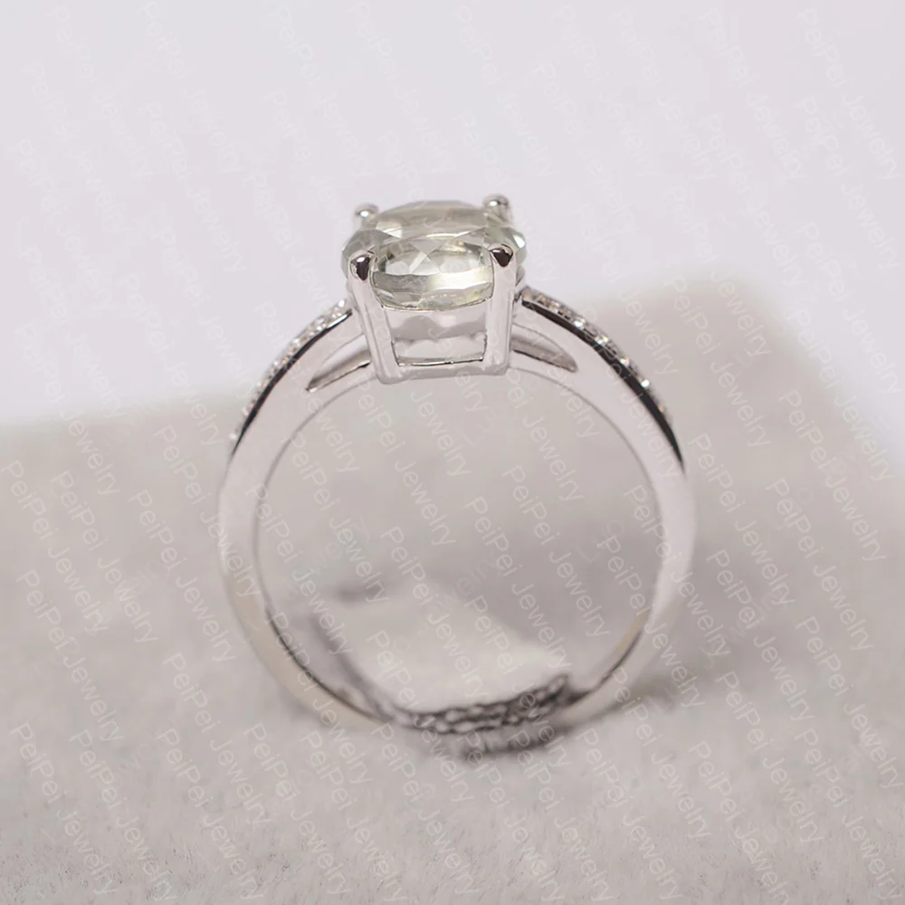 Round Cut Green Amethyst Ring - Image 3