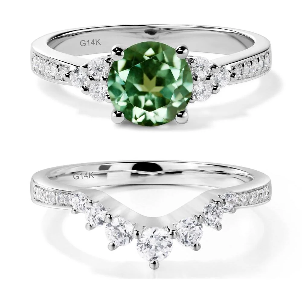 Round Cut Green Sapphire Engagement Ring - Image 13