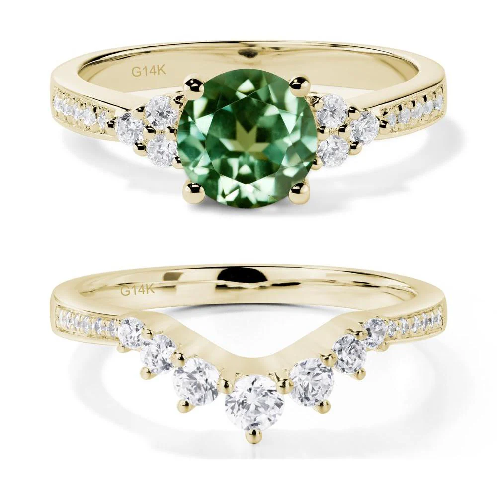 Round Cut Green Sapphire Engagement Ring - Image 15