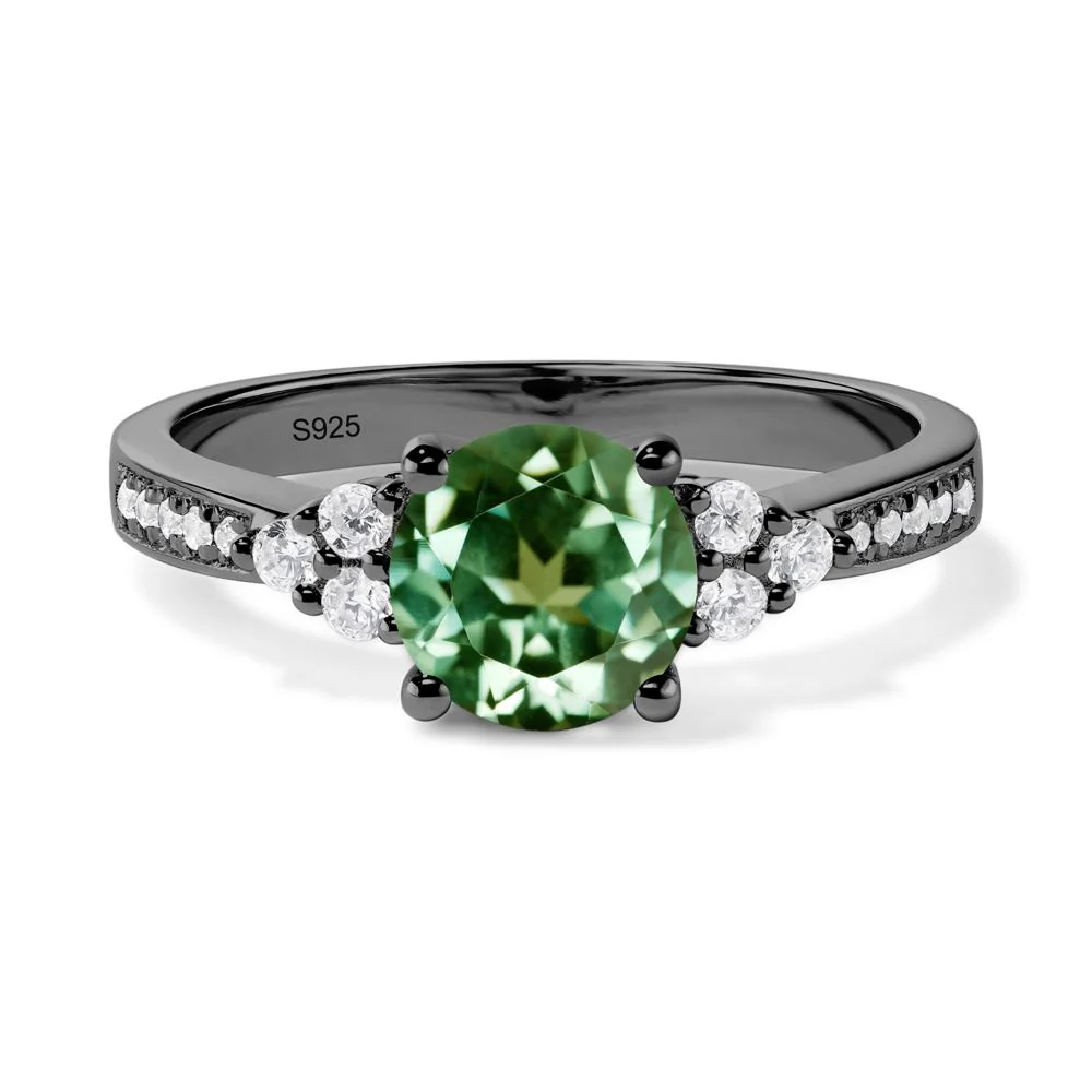 Round Cut Green Sapphire Engagement Ring - Image 2