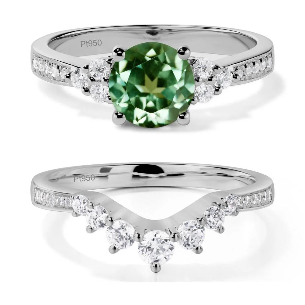 Round Cut Green Sapphire Engagement Ring - Image 25