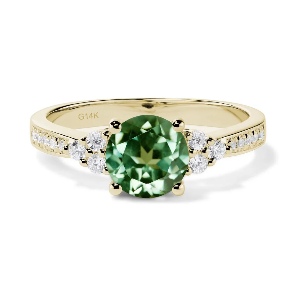 Round Cut Green Sapphire Engagement Ring - Image 4