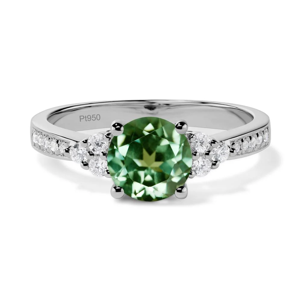 Round Cut Green Sapphire Engagement Ring - Image 9