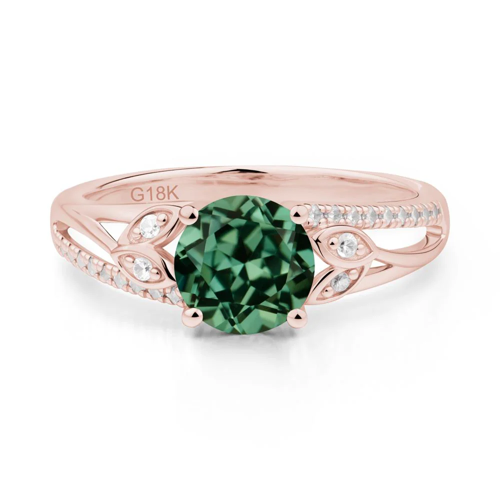 Leaf Inspired Green Sapphire Engagement Ring - Image 3
