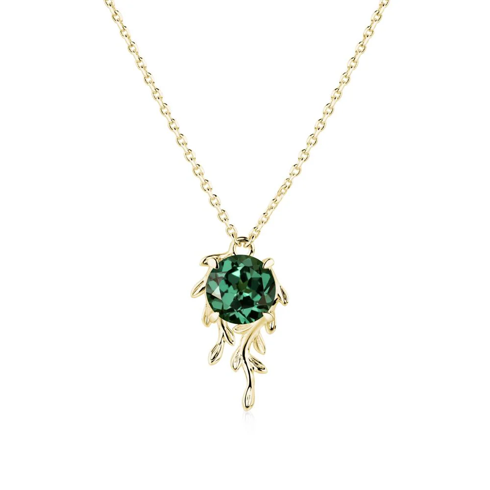 Round Cut Green Sapphire Necklace - Image 6