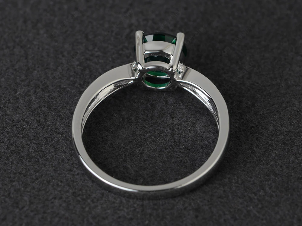Emerald Tapered Band Engagement Ring - Image 3