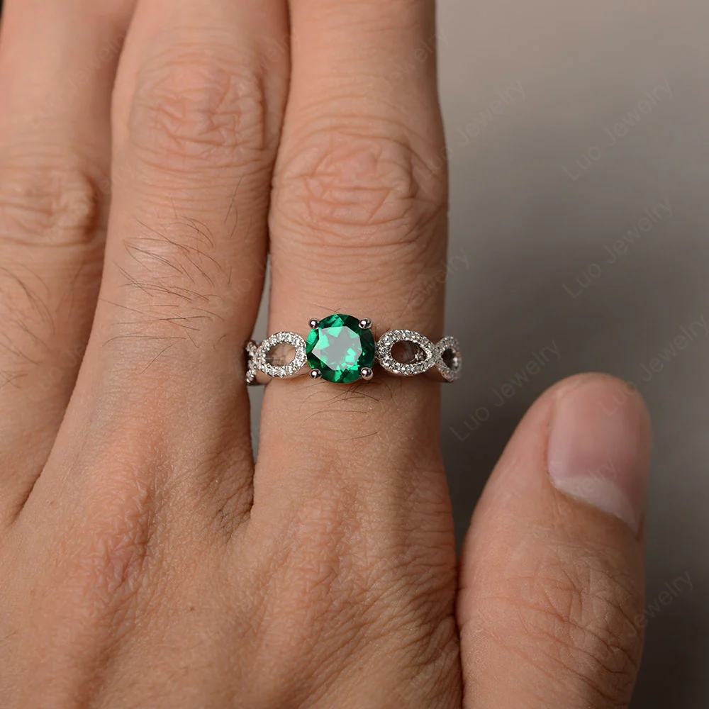Emerald Infinity Promise Rings - Image 3