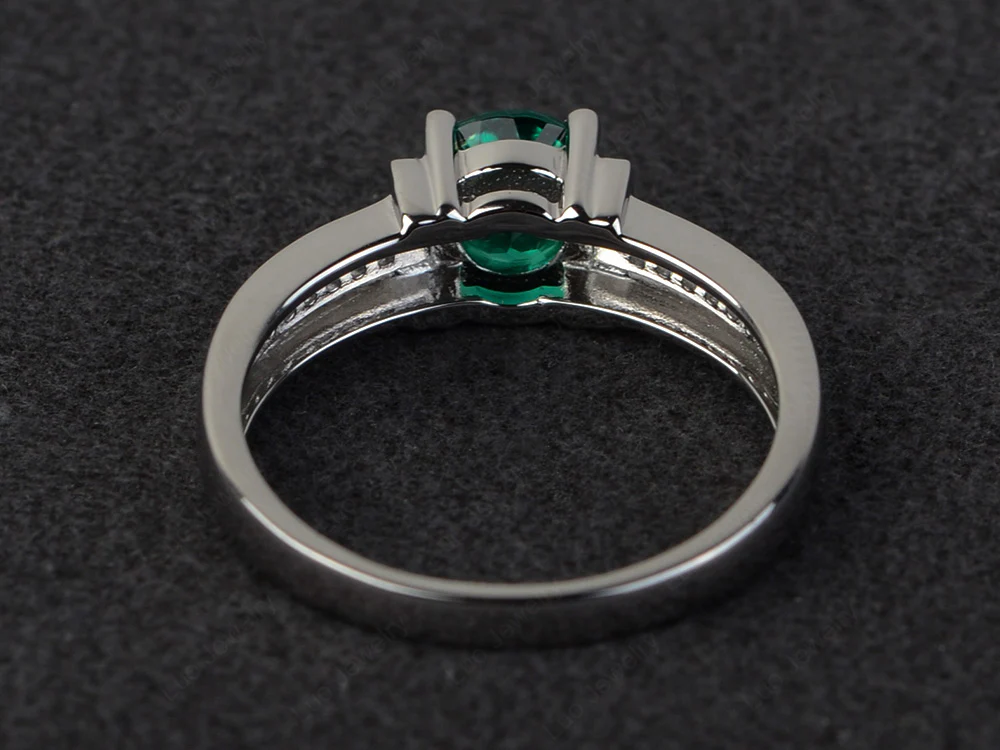 Emerald Triple Shank Engagement Ring - Image 3