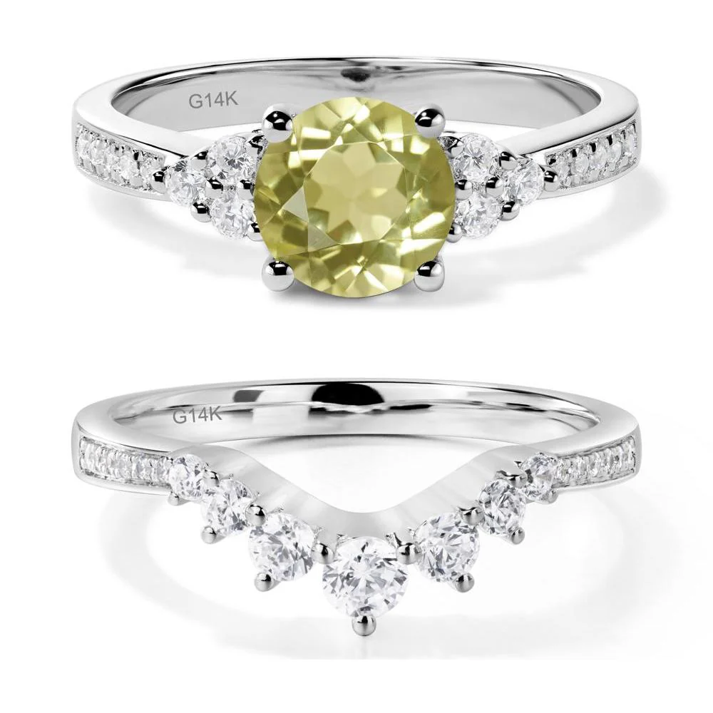 Round Cut Lemon Quartz Engagement Ring - Image 13