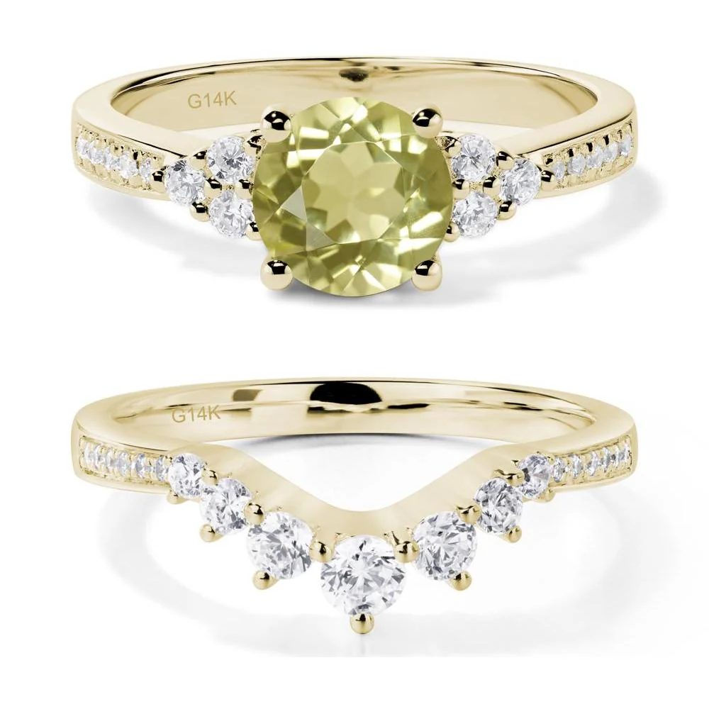 Round Cut Lemon Quartz Engagement Ring - Image 15
