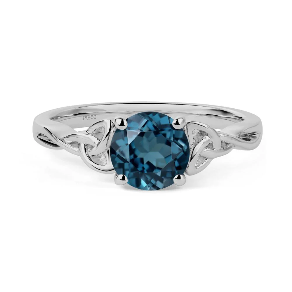 Round Cut London Blue Topaz Celtic Ring - Image 6