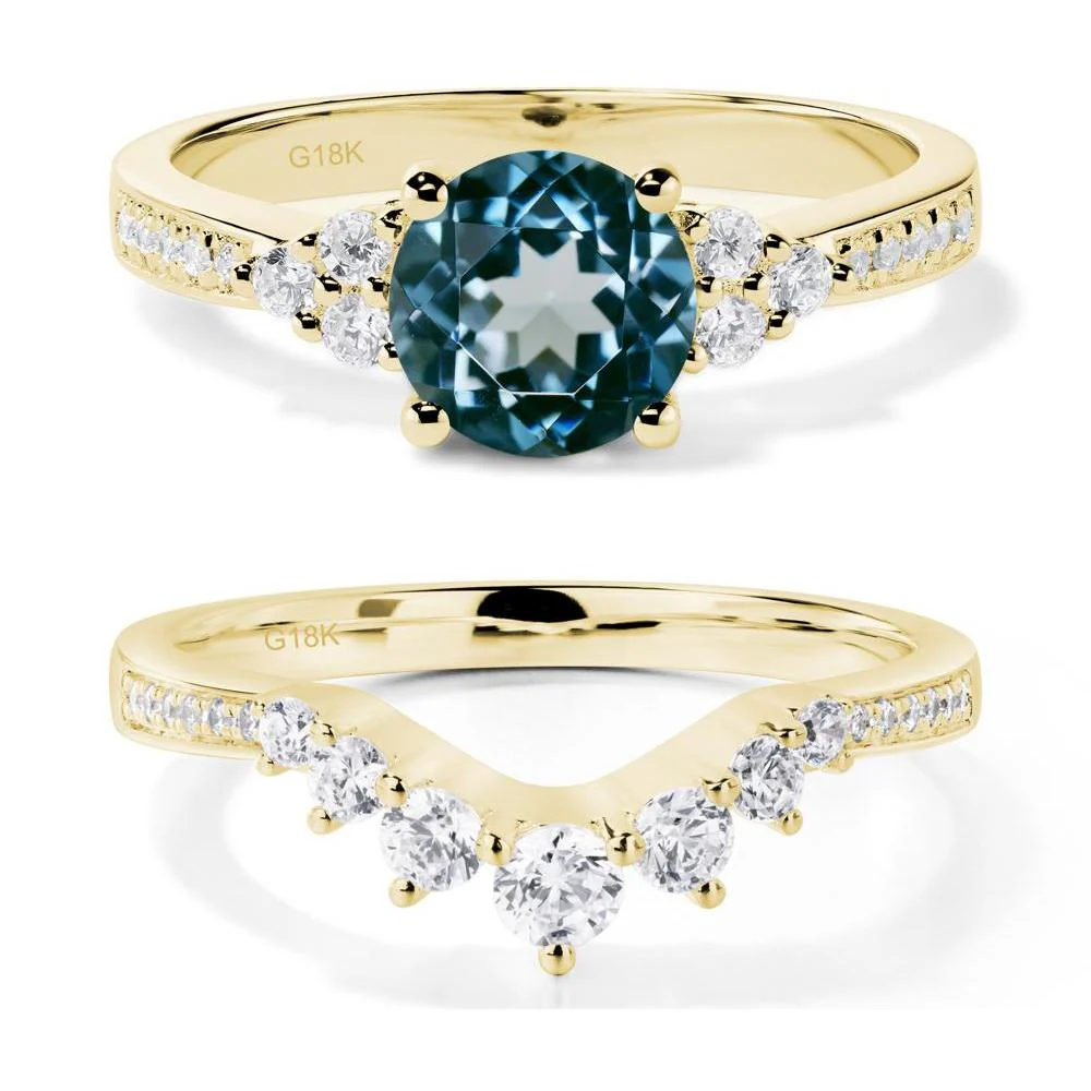 Round Cut London Blue Topaz Engagement Ring - Image 21