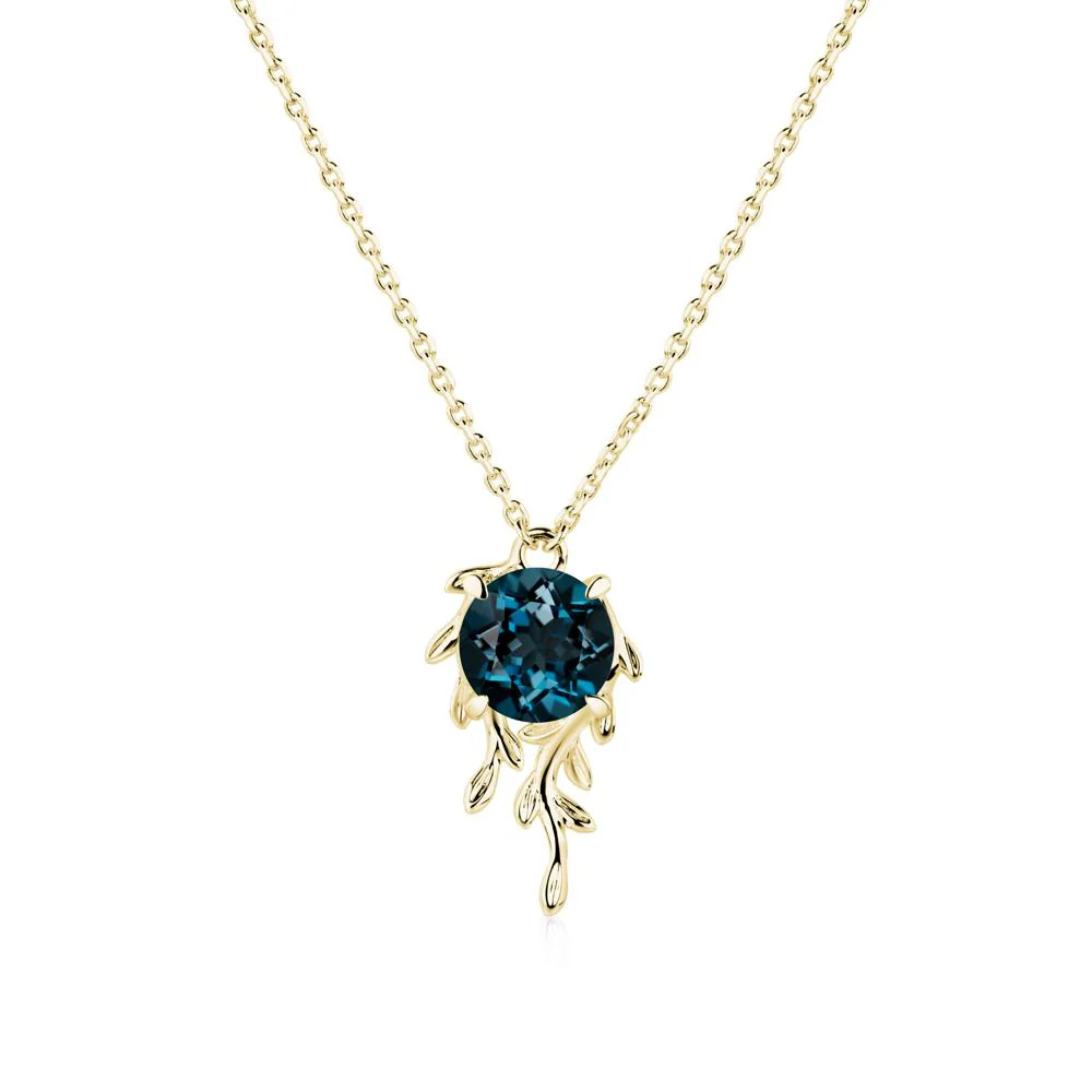 Round Cut London Blue Topaz Necklace - Image 6