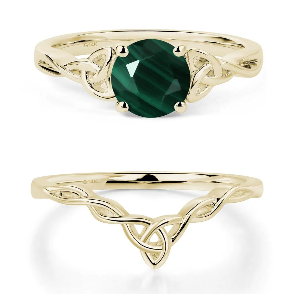 Round Cut Malachite Celtic Ring - Image 15