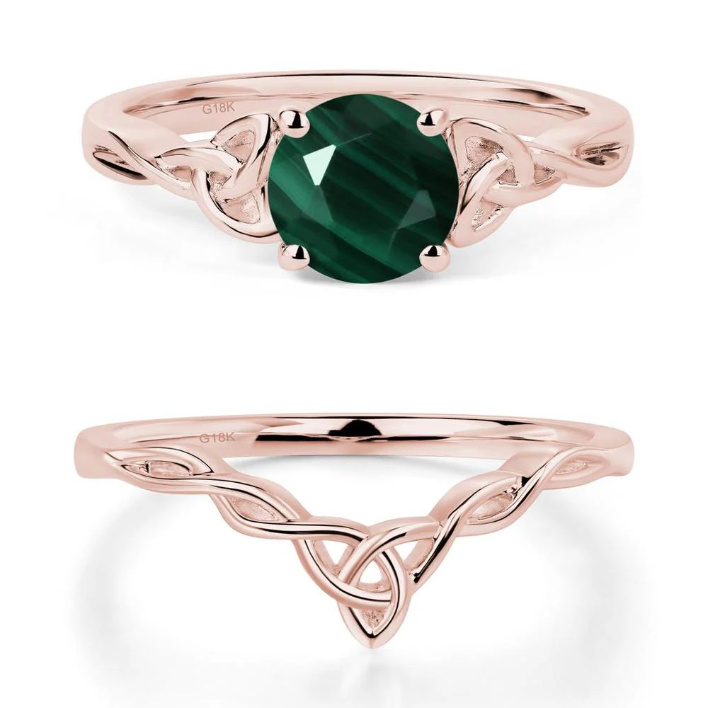 Round Cut Malachite Celtic Ring - Image 17