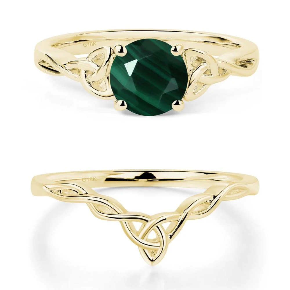 Round Cut Malachite Celtic Ring - Image 21