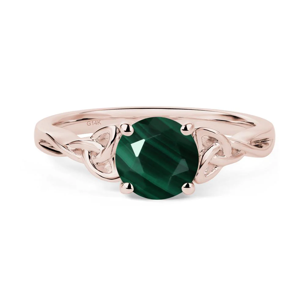 Round Cut Malachite Celtic Ring - Image 3