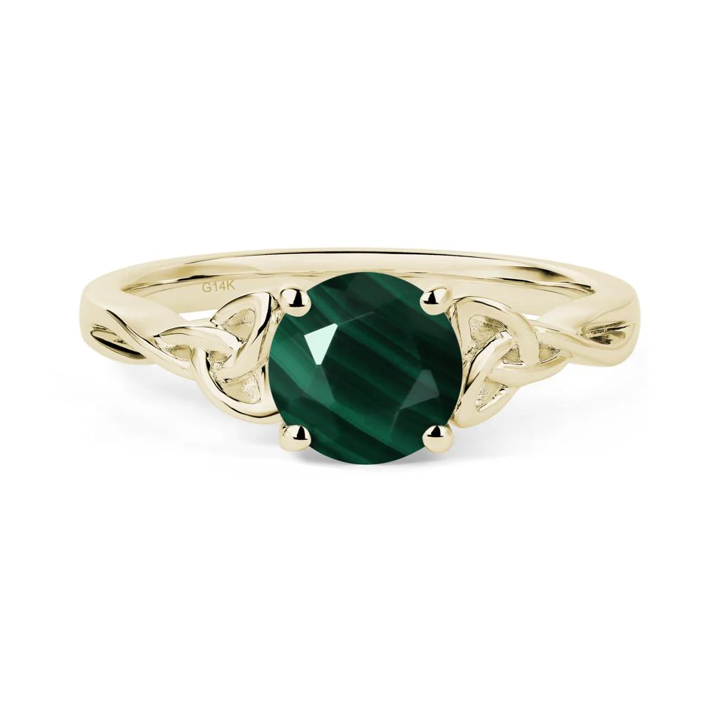 Round Cut Malachite Celtic Ring - Image 4