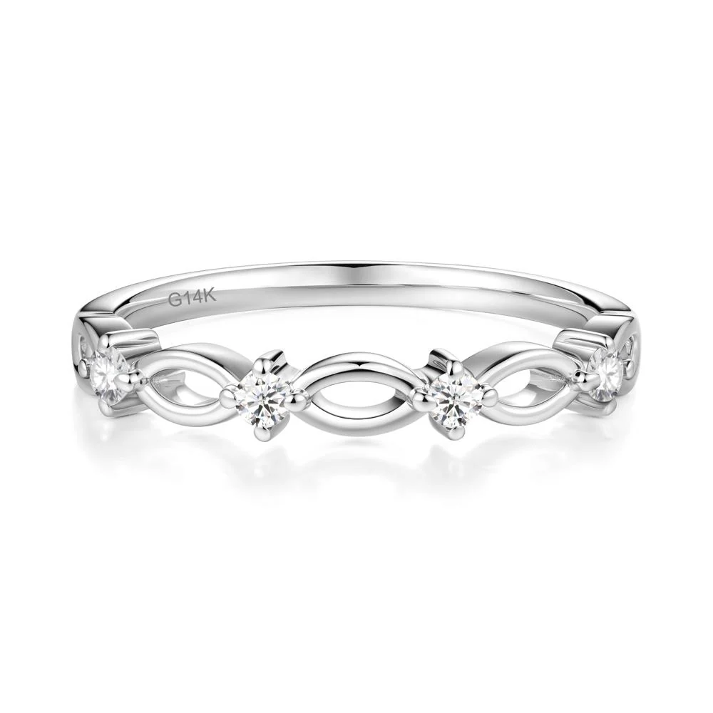Round Cut Moissanite Infinity Ring - Image 2