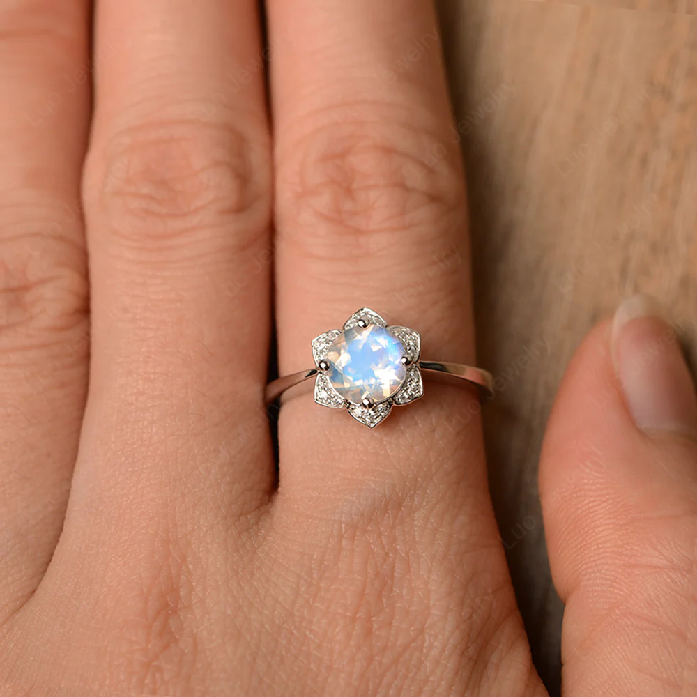 Moonstone Lotus Ring - Image 4