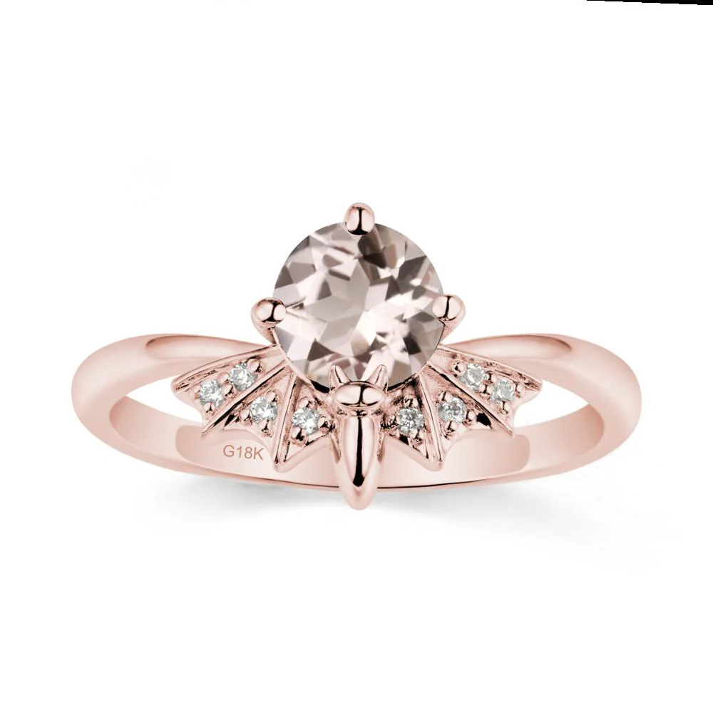 Round Cut Morganite Bat Ring - Image 5