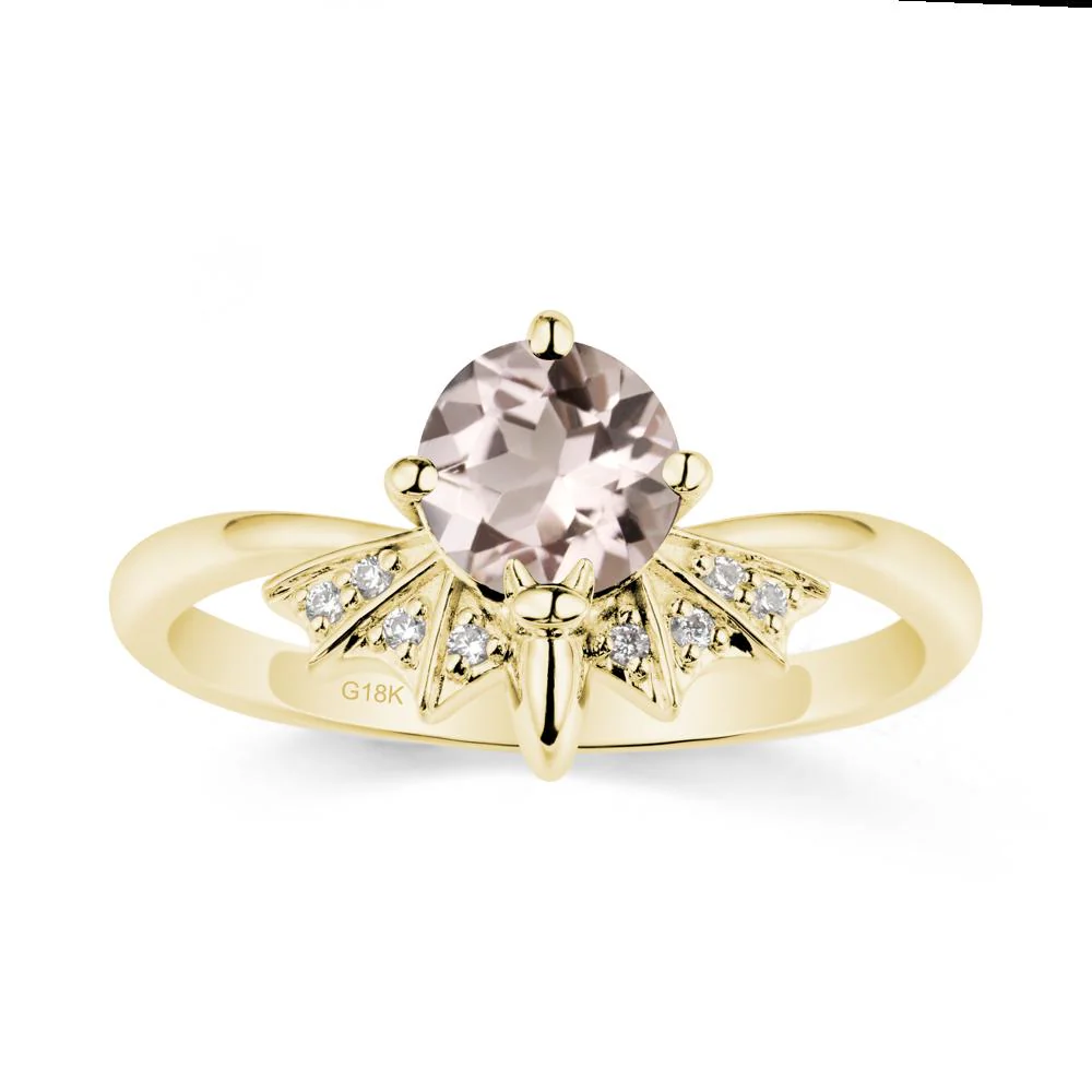 Round Cut Morganite Bat Ring - Image 7