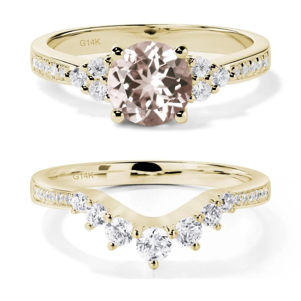 Round Cut Morganite Engagement Ring - Image 15