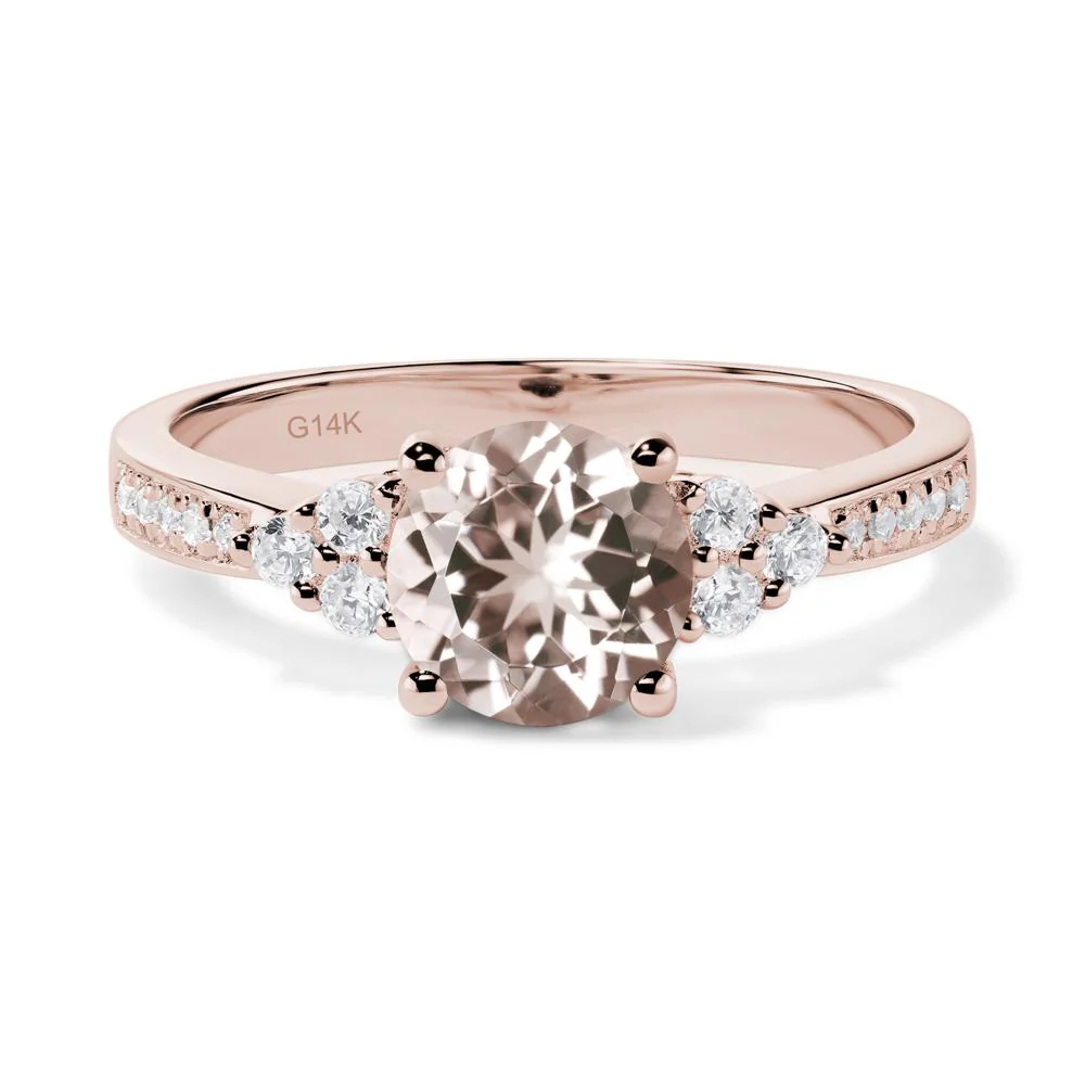 Round Cut Morganite Engagement Ring - Image 5