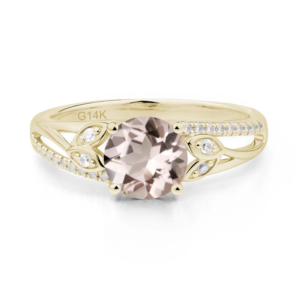 Leaf Inspired Morganite Engagement Ring - Image 3