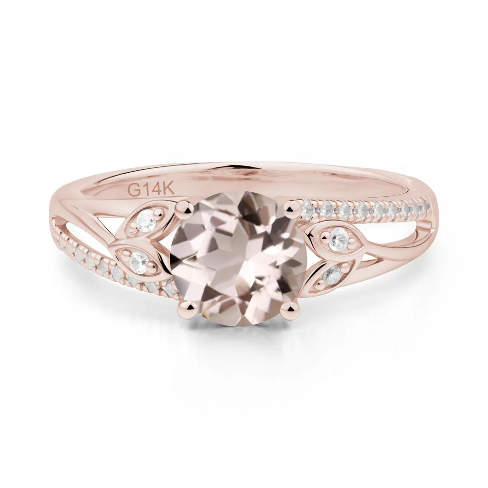 Leaf Inspired Morganite Engagement Ring - Image 9