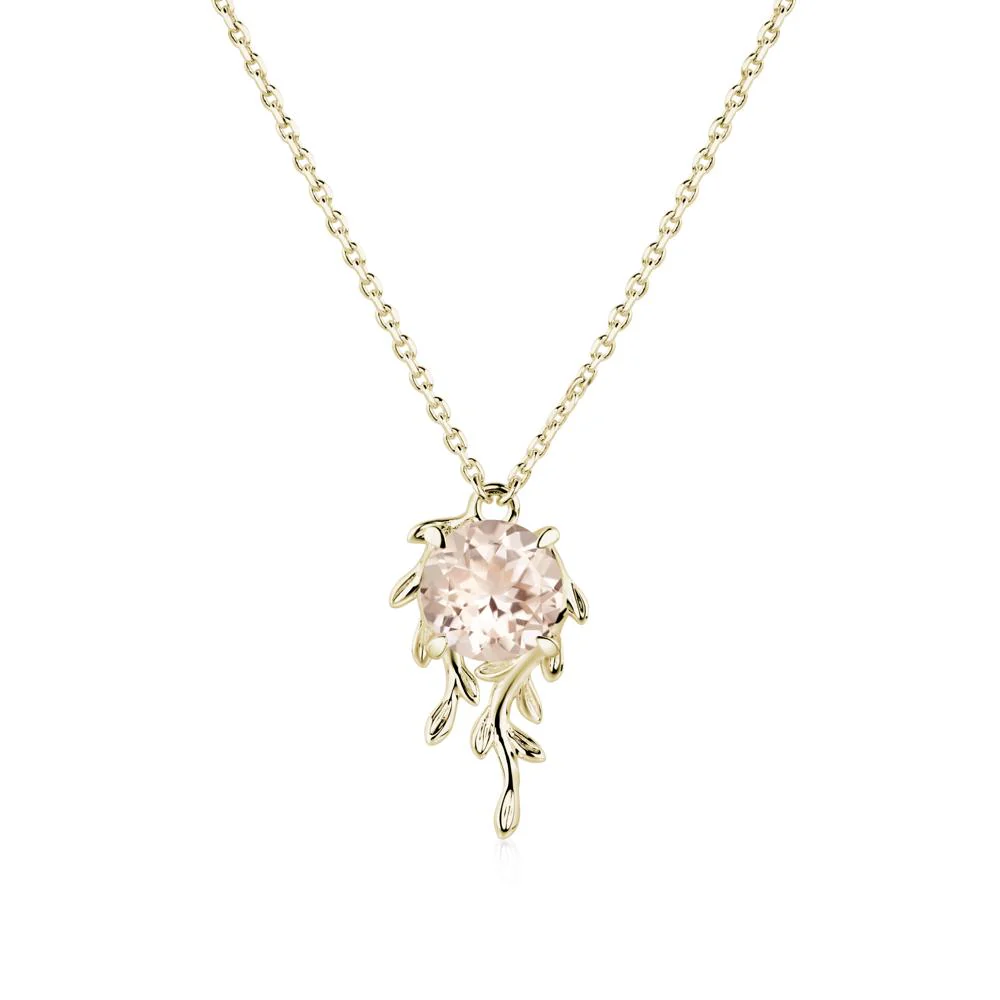 Round Cut Morganite Necklace - Image 3