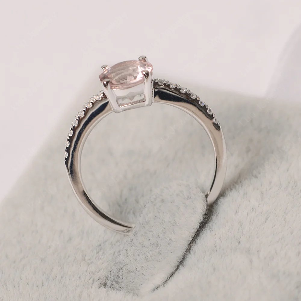 Round Cut Morganite Ring - Image 3