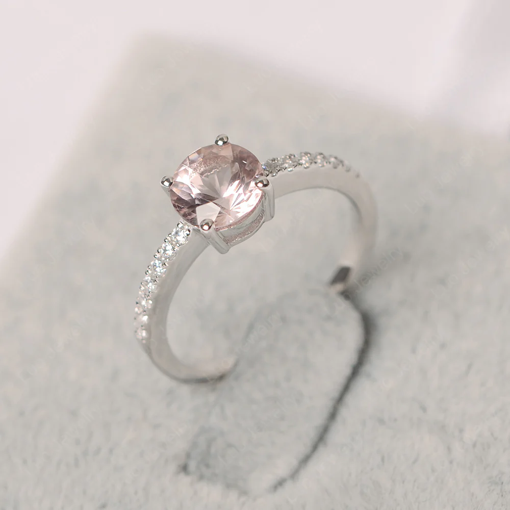 Round Cut Morganite Ring - Image 4