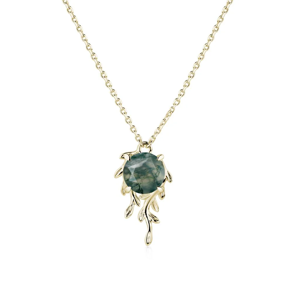 Round Cut Moss Agate Necklace - Image 3