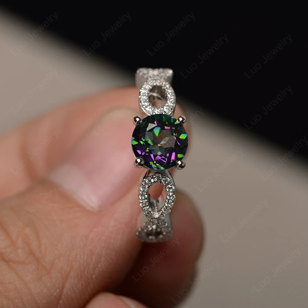 Mystic Topaz Infinity Promise Rings
