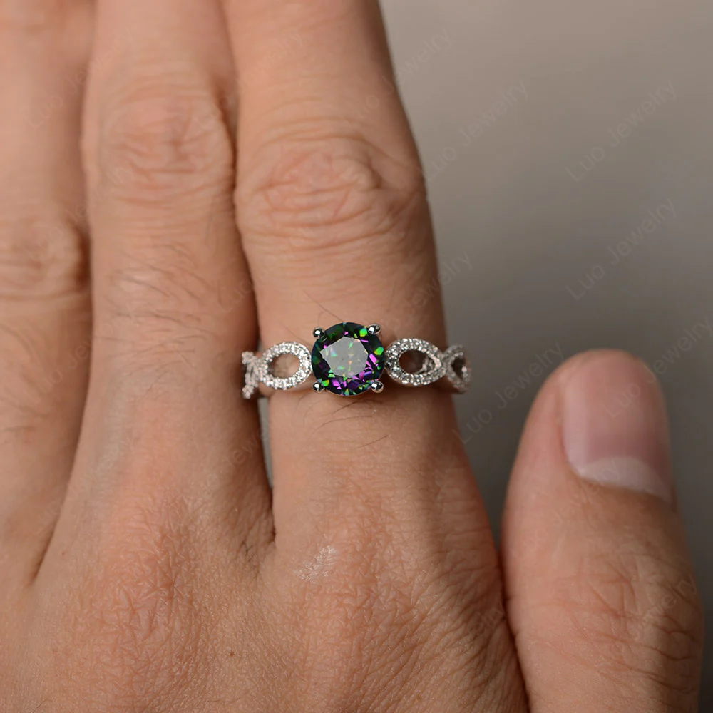Mystic Topaz Infinity Promise Rings - Image 3