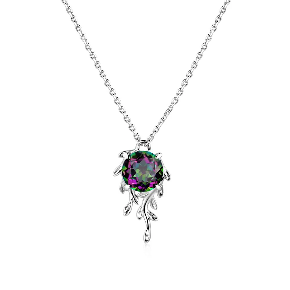 Round Cut Mystic Topaz Necklace - Image 9