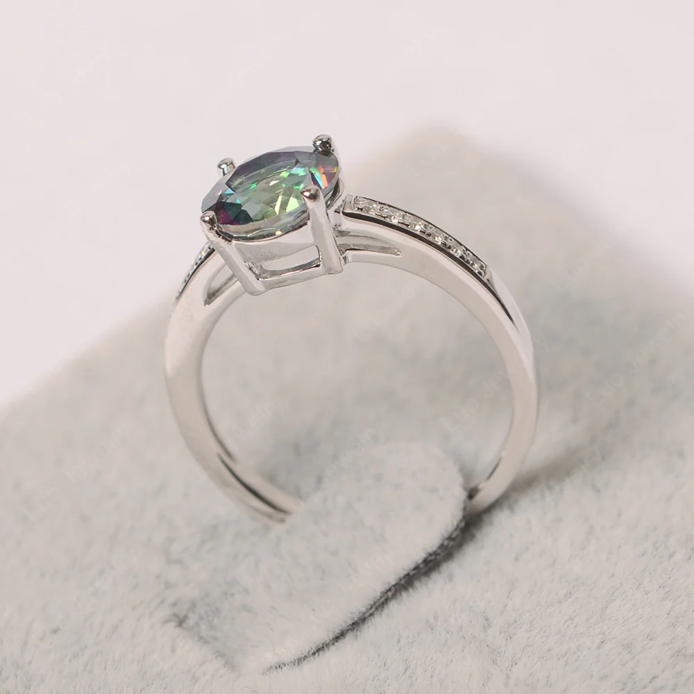 Round Cut Mystic Topaz Ring - Image 3