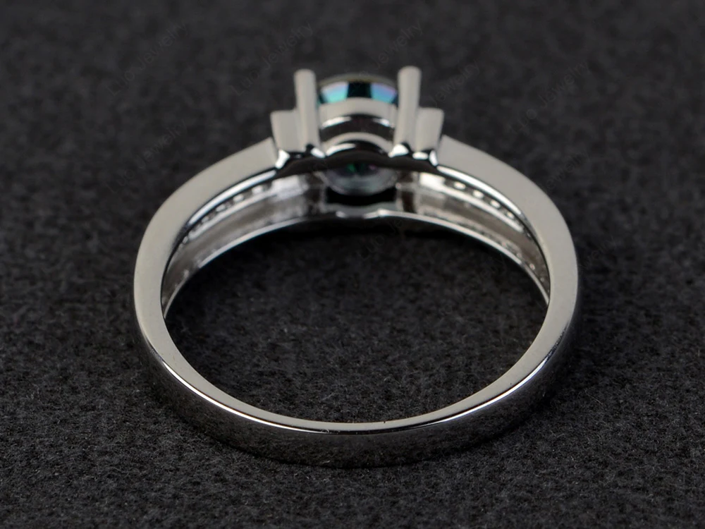 Mystic Topaz Triple Shank Ring - Image 3