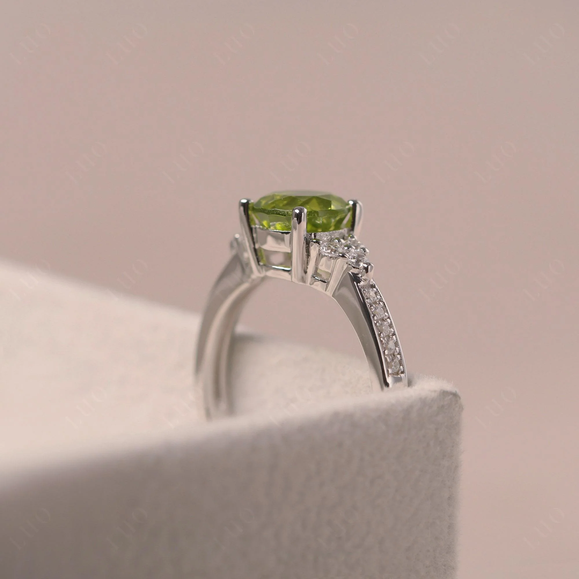 Round Cut Peridot Engagement Ring - Image 32
