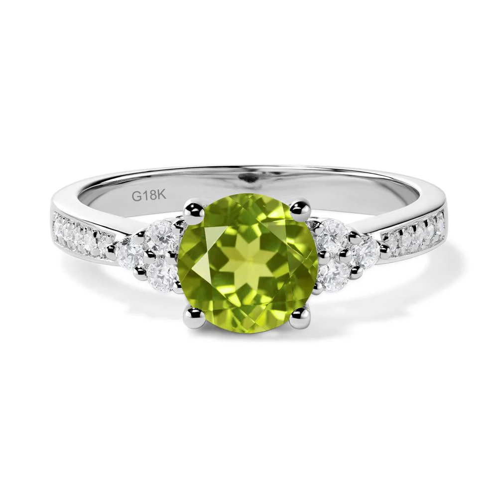 Round Cut Peridot Engagement Ring - Image 6