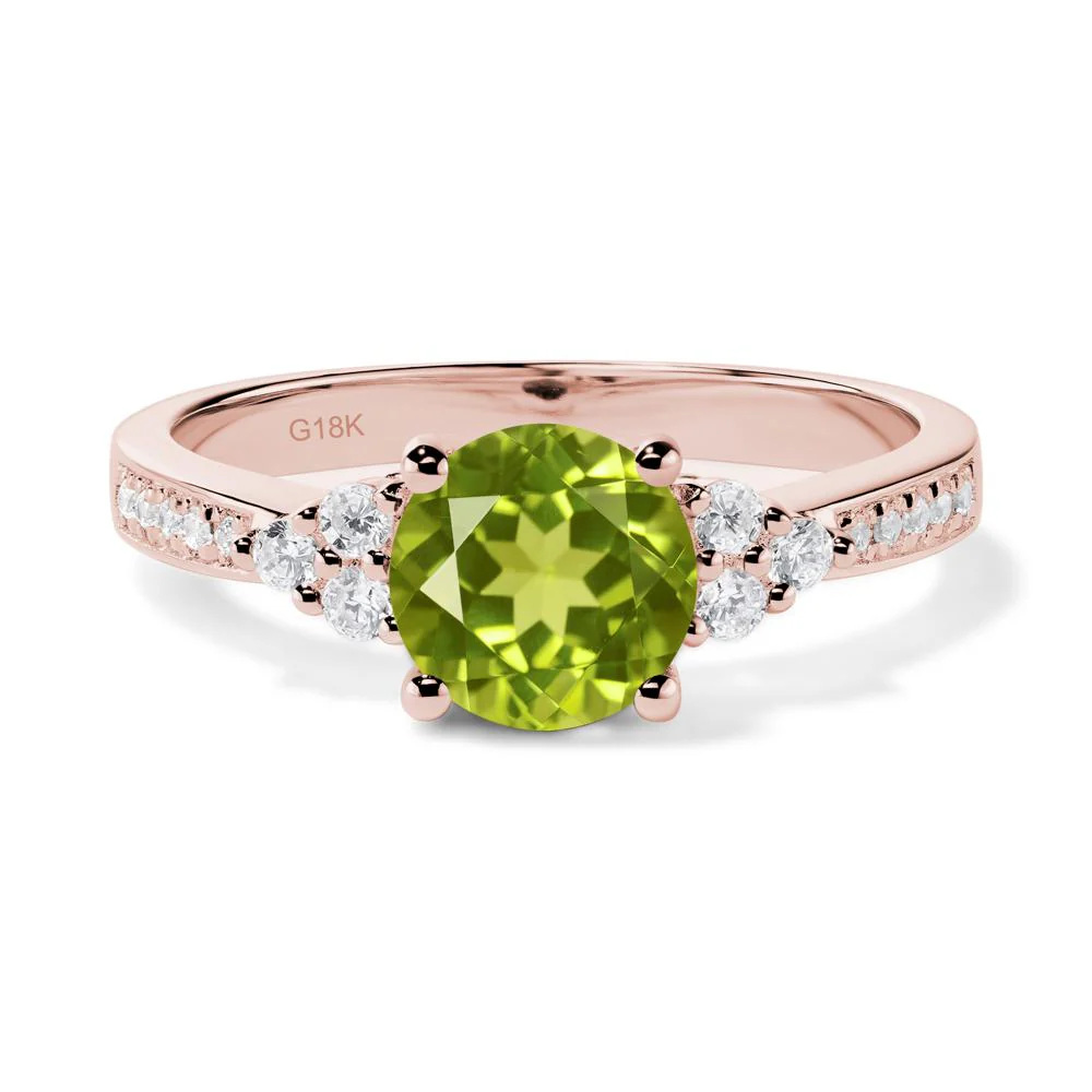 Round Cut Peridot Engagement Ring - Image 8