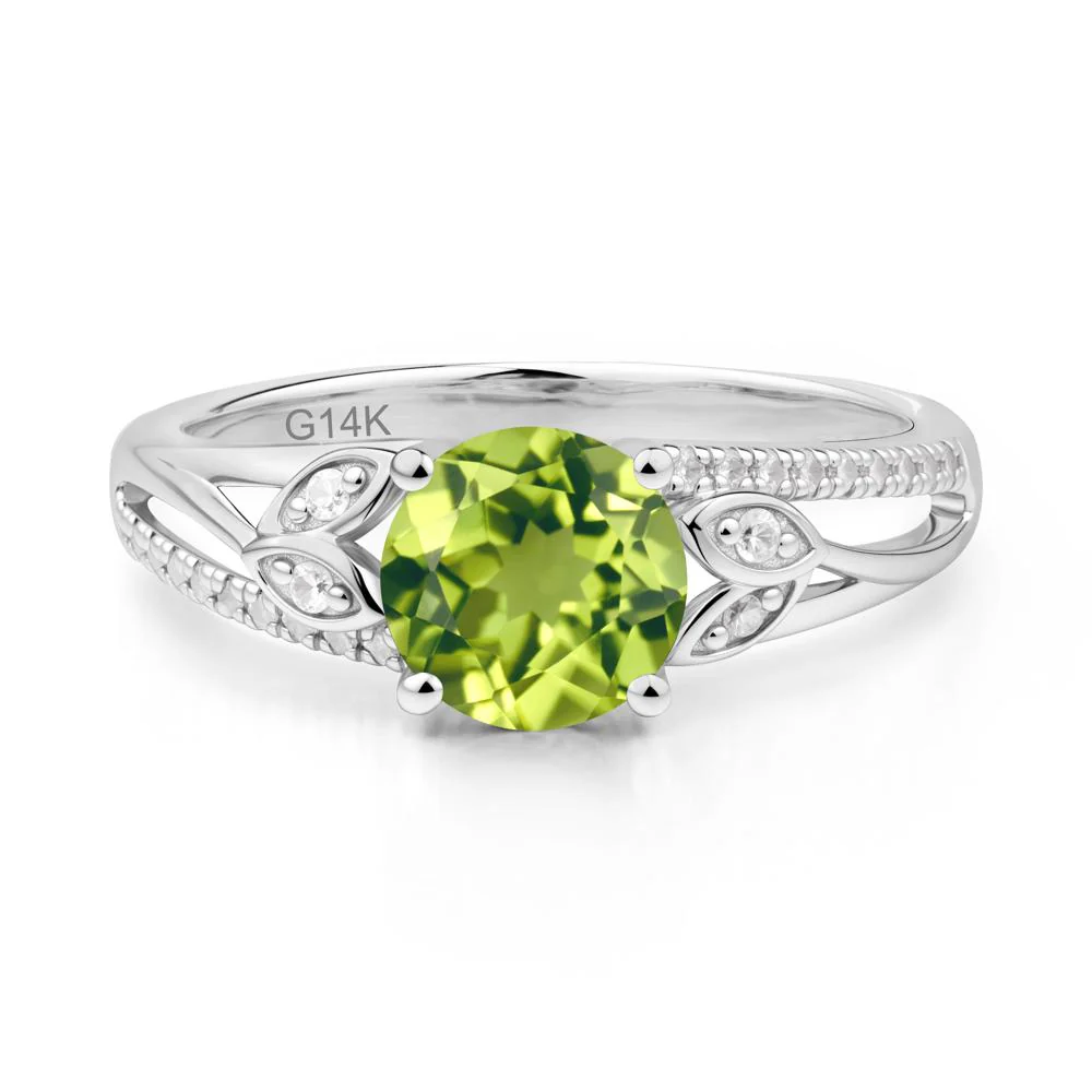 Leaf Inspired Peridot Engagement Ring - Image 6