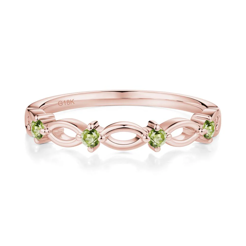 Round Cut Peridot Infinity Ring - Image 5